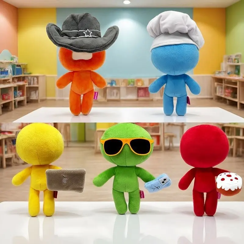 Plush Matchstick Man Doll with Animation Game Design, Soft and Skin-Friendly Toy, Suitable for Home Decor and Holiday Gifts, Fun and Unique Collectible