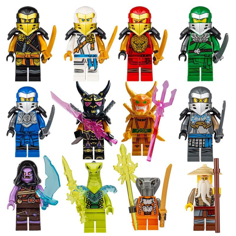 Building blocks gold ninja humanoid dolls educational splicing toys mini characters children's birthday gifts cartoon characterspopular popular