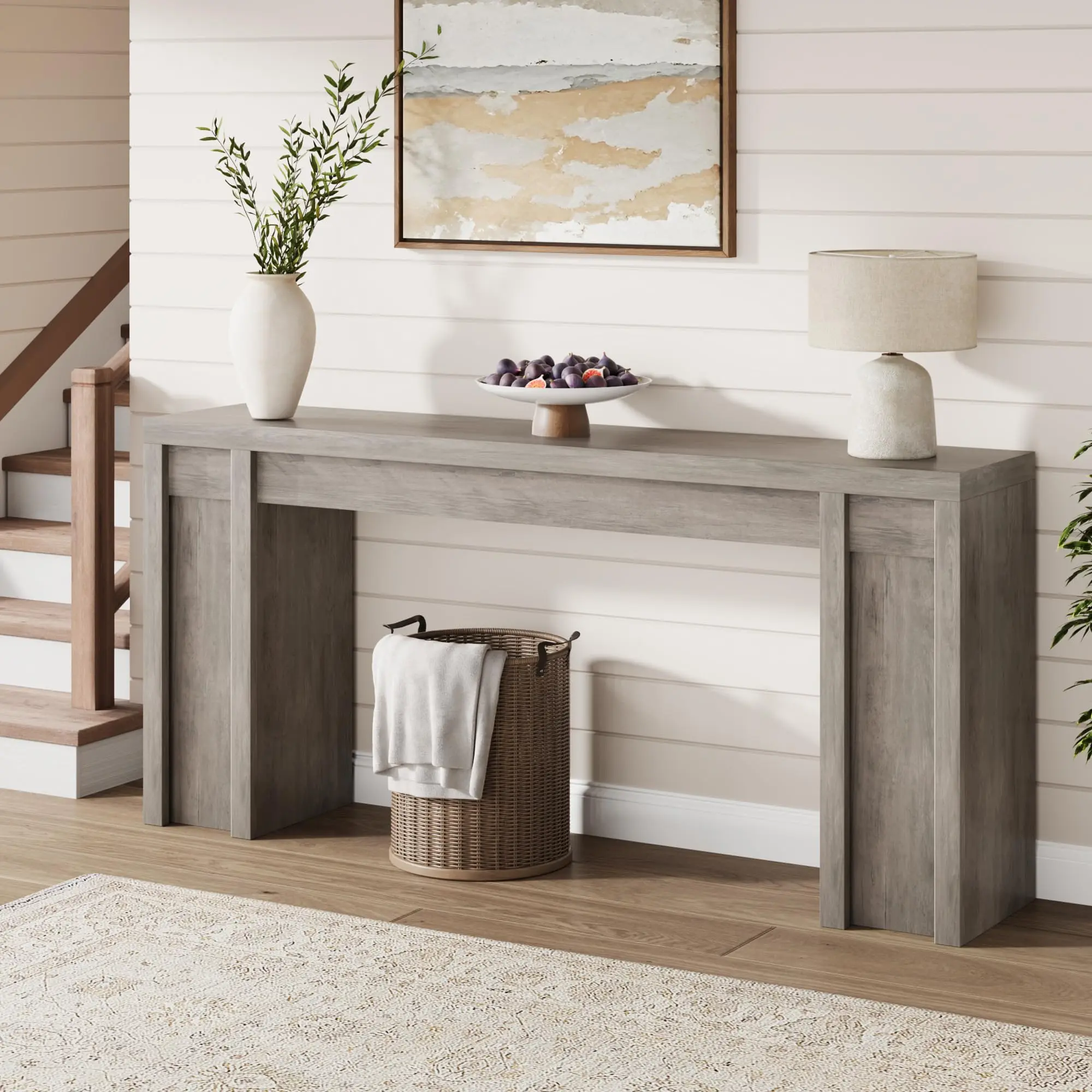 🏡 Garvee 70.9" Farmhouse Entryway Table – 1.9" Thick Wooden Console, 350 lbs Capacity, Long Sofa Table Behind Couch for Living Room! ✨