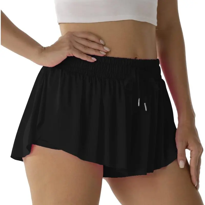 Women’s 2-in-1 Flowy Athletic Shorts, Quick Dry Running Tennis Shorts with Built-in Liner, Lightweight Workout Shorts for Gym, Yoga & Summer