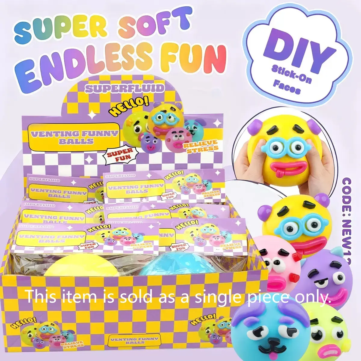 New Smushers Soft Gel Cute Toy, Fun Face Shapes, Dog Face Swap, Soft Malleable, Stress Relief Ball, Squishy Squeeze Ball, Squishy Ball, Safe Honeycomb Material, Portable