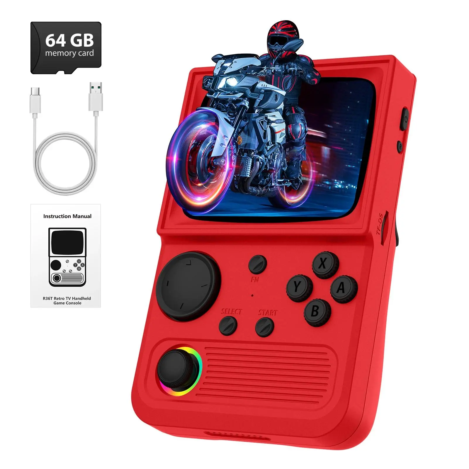 AISLPC R36Z Handheld Game Console 3.5 Inch IPS Screen EmuELEC System 64GB 128GB 18000+ Classic Games Portable Retro Games Pocket