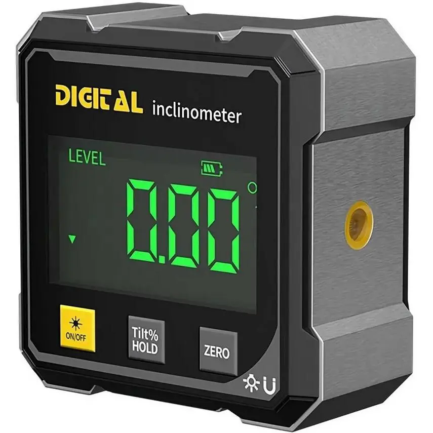 Magnetic Digital Angle Finder - 360° Magnetic Attachment Hardware Tool, Dual Laser Guide, Rechargeable Inclinometer for Woodworking, Construction Accessories bevel gauge
