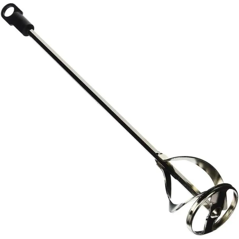 and Mud Mixer for Drill - Mixes 1 to 3 Gallons - 15 3/4" Length - 5/16" Hex Shaft - Zinc Plated Steel - Reinforced Weld - Non Slip Hex  - Easy Clean -  Mixer Attachment (2)
