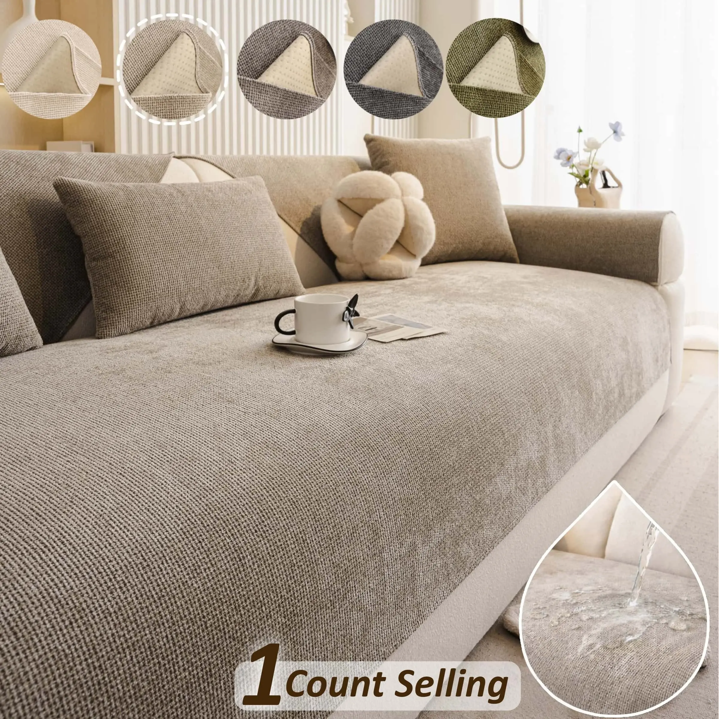 Waterproof Couch Cover, Soft Sofa Protector for Dogs, Non-Slip Universal Sofa Protector, Machine Washable Pet-Friendly Furniture Cover Pad for 2/3 Seater, Multiple Colours Available, Sofa Couch Covers