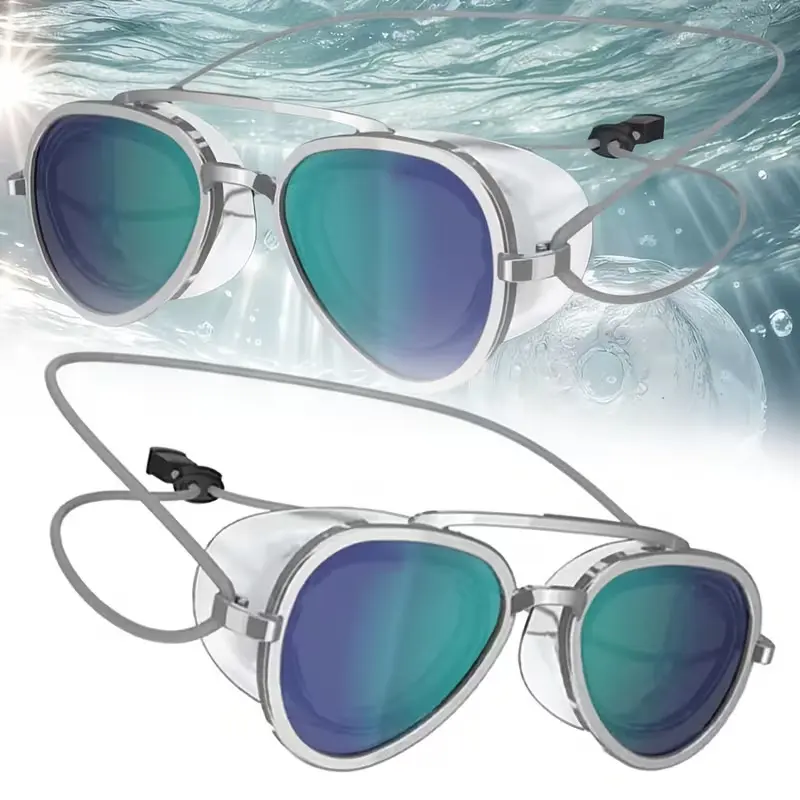 Swim Goggles, Vintage Pilot Style & Clear Frame, Anti-Fog Coated & UV Protective Lenses, Waterproof Pool Glasses for Swimming, Surfing & Beach Vacations.,fashion,Tactical,red,night,Unbreakable,Polarized,sport,tiktokshopblackfriday,ansi,retro,,pres,st,aura