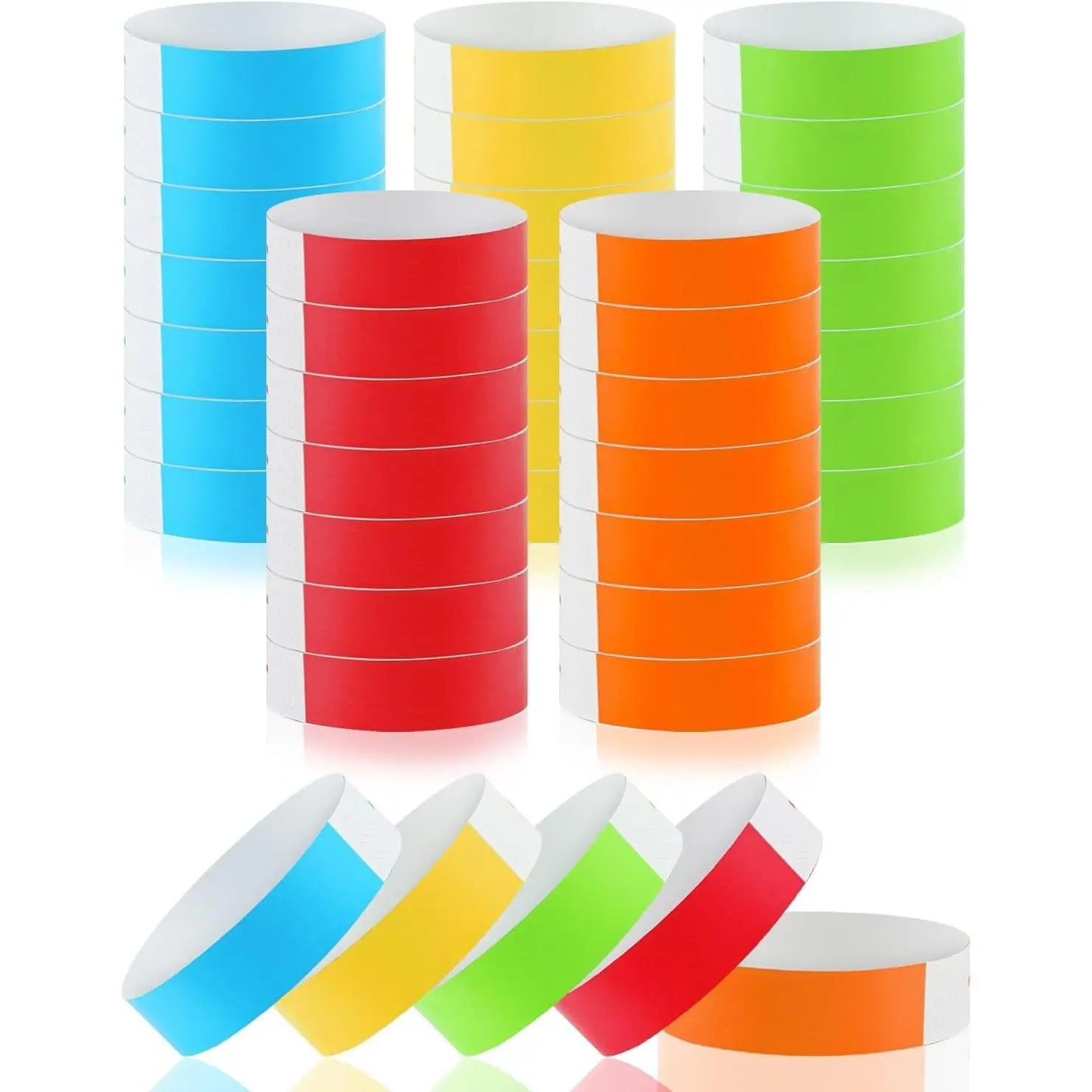 500 Pcs Disposable Paper Wristbands for Events, Mixed Colored, Self-Adhesive with Waterproof Layer, Prevent Reuse, Bracelets for VIP Party, Sports Events, Festivals, Club Identification