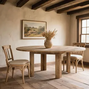 47.2"–63" Extendable Round Dining Table for 4–6, Oval Expandable Kitchen Table, Modern Farmhouse Dining Table for Dining Room
