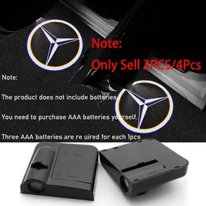 2 /4PCS Door Welcome Light LED HD Laser Projector Light For Mercedes Benz AMG A/B/C/E/S Class W204 W205 W203 W206 W211 W212 W213 W201 W210 W220 W221 W222 W223 W251 GLC GLK CLA