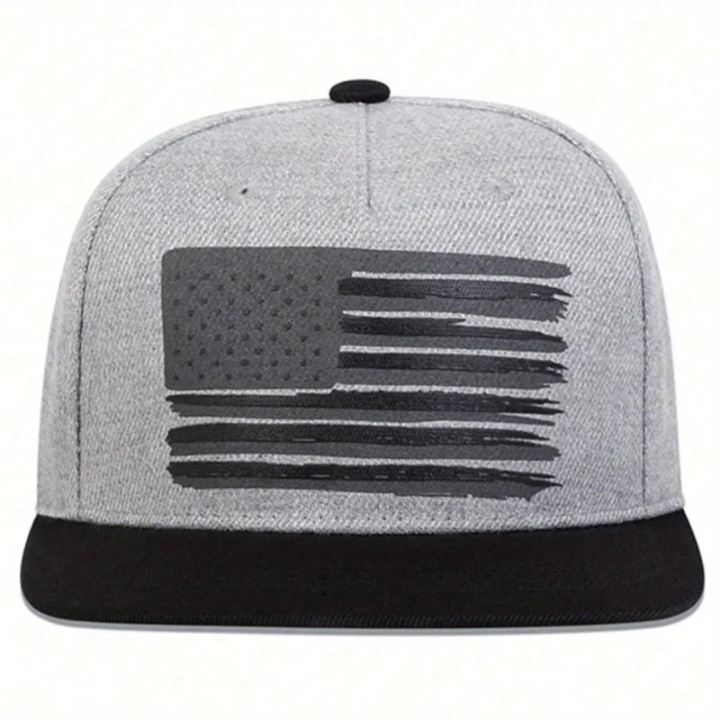 2026 New Unisex American Flag Two-Tone Printed Hip-Hop Hat, Adjustable, Comfortable, Sun-Protective, Casual Hat for Outdoor Sports, Spring and Autumn Travel, Tourism, Beach Vacation blackhawks fan cap unisex hat
