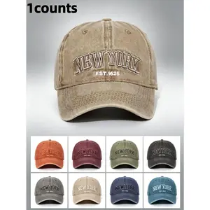 Adjustable New York Embroidered Baseball Cap - Vintage Sun Hat for Men and Women, Ideal for Casual Outdoor & Daily Wear