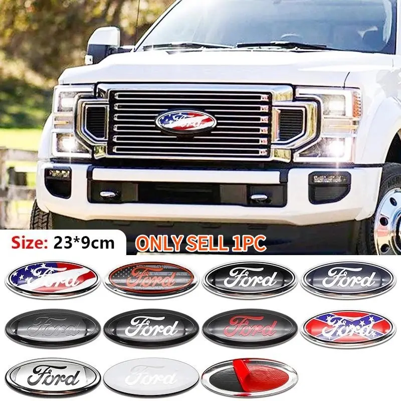 Ford Car Front Emblem Hood Decoration, Car Decorations, Badges Decals, Scratch-Resistant Durable Front Badge Replacement, Fits Focus, Fiesta, Kuga, Mondeo, Mustang, Sticker For Cars, Automobile Decals