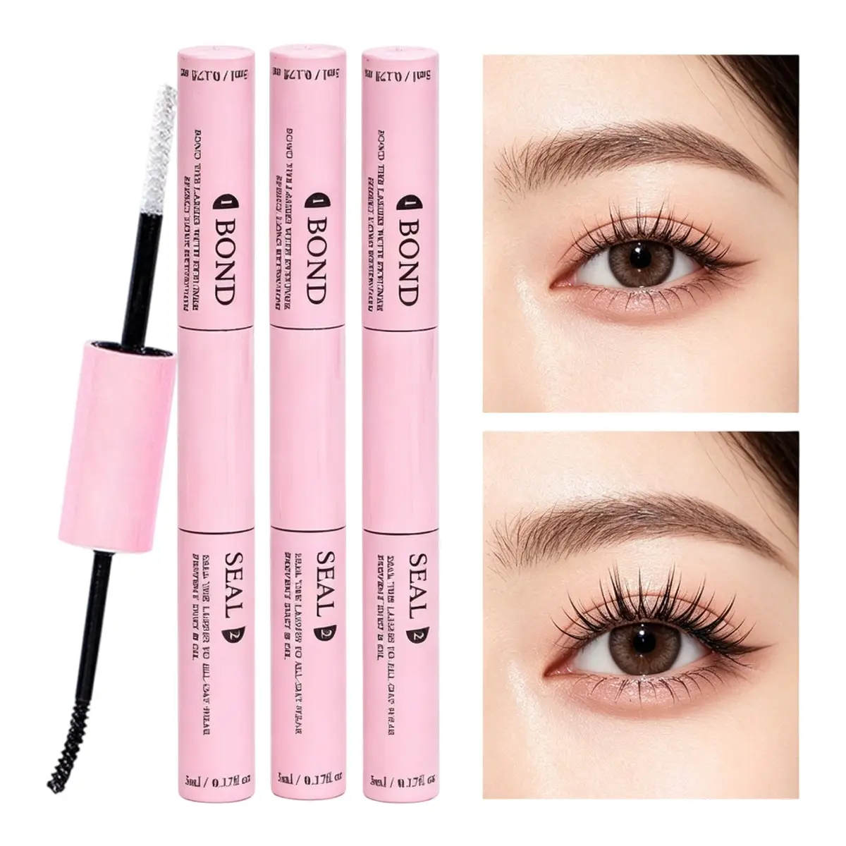 1/3pcs Ultra Strong Hold Cluster Lash Glue and Sealer Kit - 48-72 Hours Long-Lasting Retention, Hypoallergenic Liquid Adhesive for DIY Eyelash Extensions, Fast Drying, Bond Seal Lashes, 10ml 3-Piece Set for Individual Makeup Tools for Secure