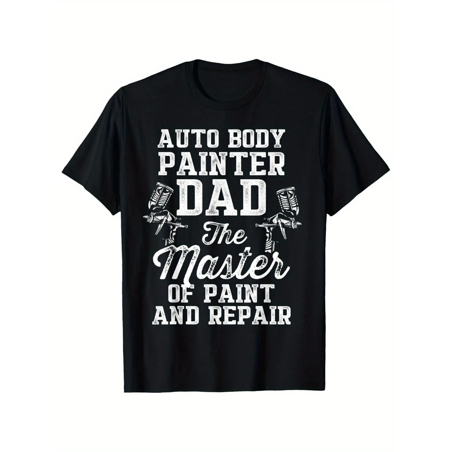 [100% Cotton] 100% Cotton Men's & Women's Heavy-Duty 220gsm Cotton Auto Body Painter T-Shirt - Funny Car Painting & Repair Graphic Tee with Paint Sprayer Design, Auto Mechanic Dad Gift, Garage Work Apparel for  Graphic Streetwear Menswear Basic Print Soft