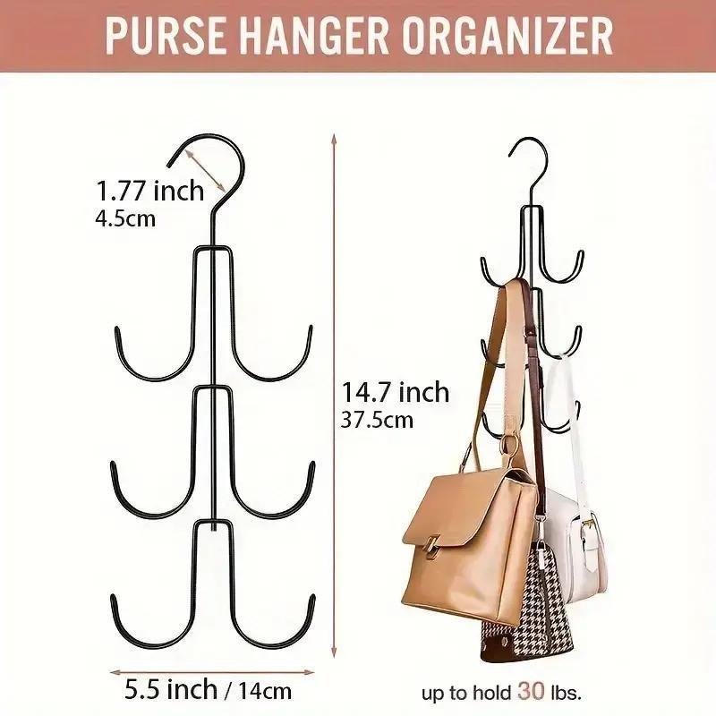 Stainless Steel Bag Hanger, 1/2 Counts Multi-layer Bag Storage Rack, Bag Organizer Rack, Space Saving Bag Hanger, Multifunctional Clothes Hanger