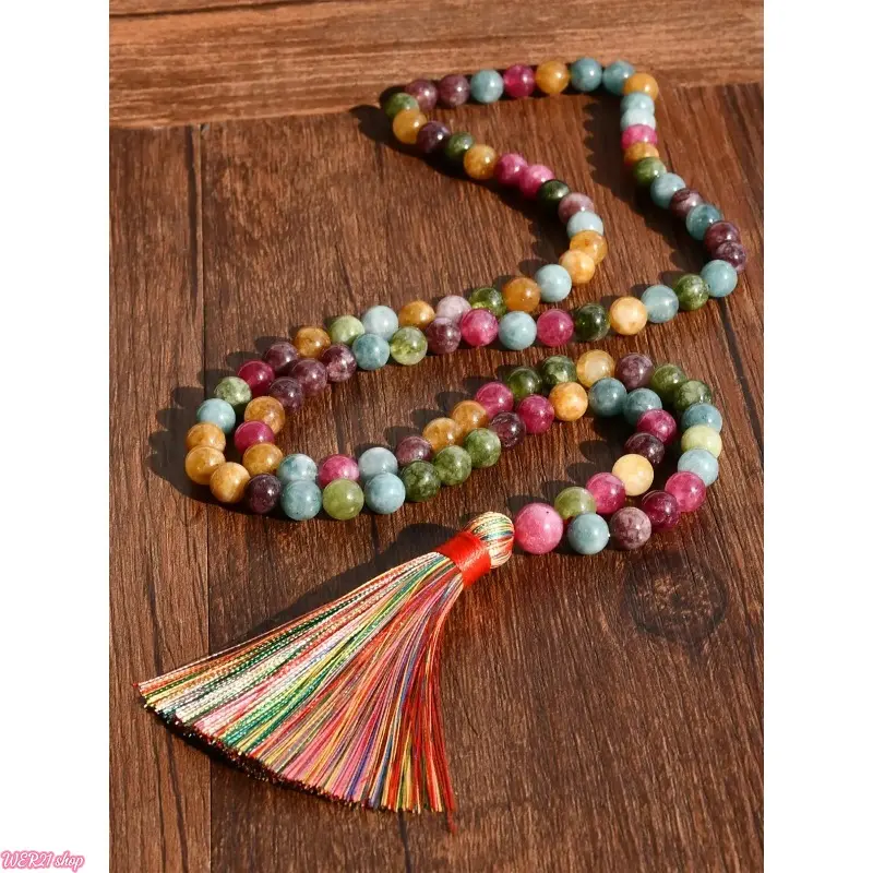 [SummerWins]Boho Style Colorful Stone Beaded Necklace, Vintage Beaded Necklace for Women & Men, Decorative Beaded Necklaces, Jewelry for Party, Daily Decor, Birthday Gift, Boho Necklace