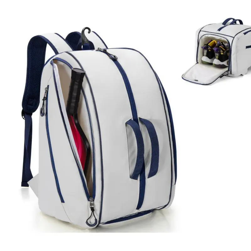 Large Capacity Waterproof Pickleball Backpack with Separate Shoe Compartment, Multi-Functional Portable Tennis Bag, Ideal for Sports Enthusiasts