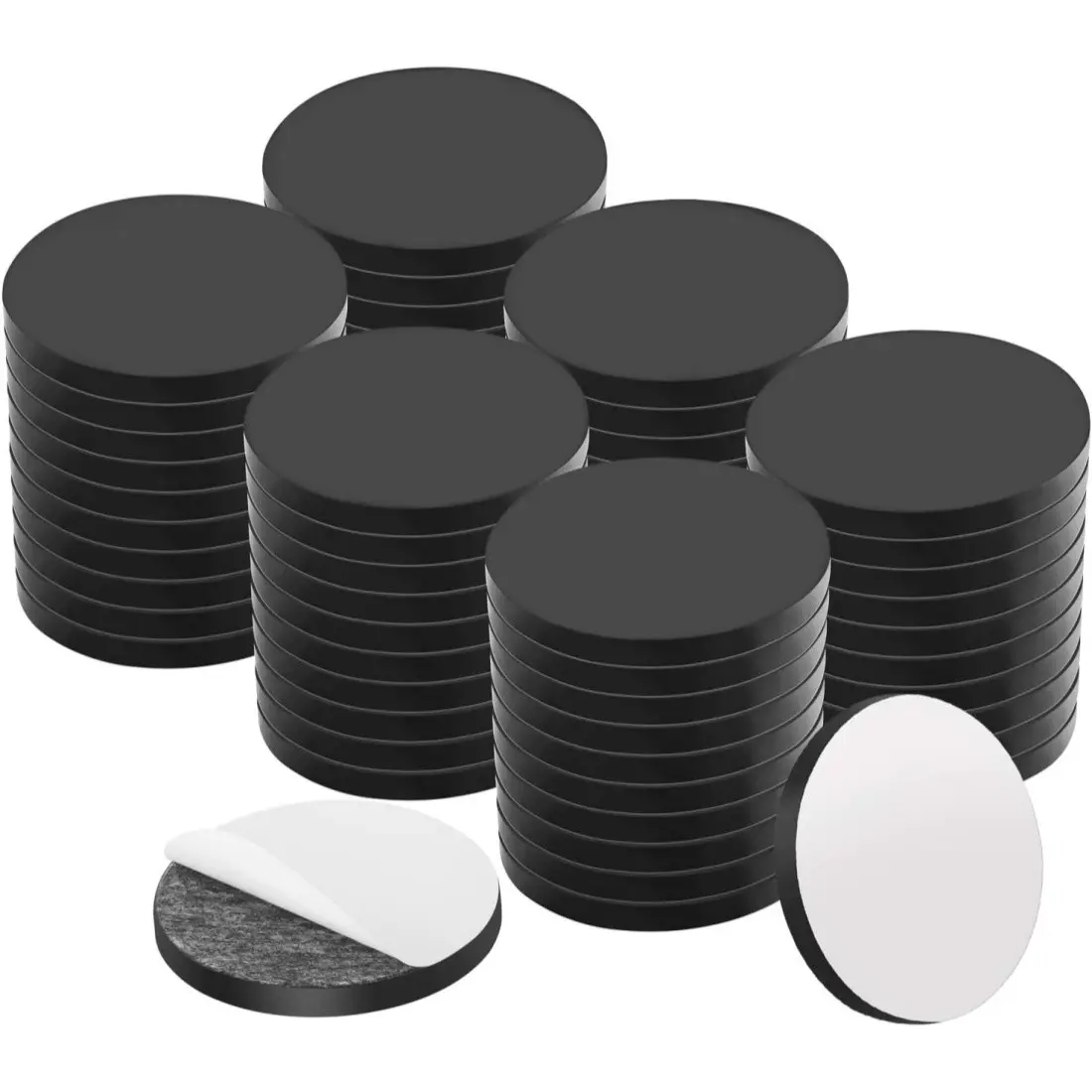60pcs Flexible Self-Adhesive Magnetic Dots, Round Small Magnets with Adhesive Back, Easy Peel and Stick, Ideal for Crafts, Office, DIY Projects, 20x2mm