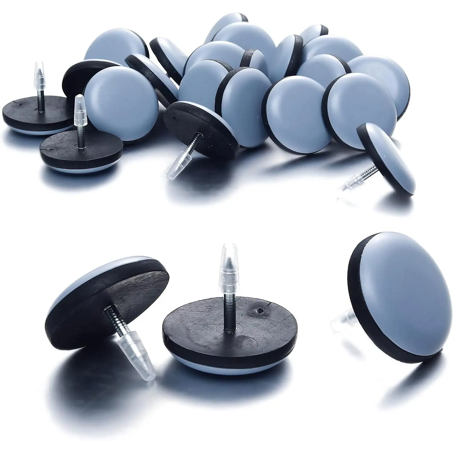 1" Nail on Furniture Sliders (24 Pack) - Heavy Duty PTFE (Teflon) Chair Sliders Glides Wooden Furniture Movers Move Your Furniture Easily & Safety - Best Chair Leg Floor Protectors