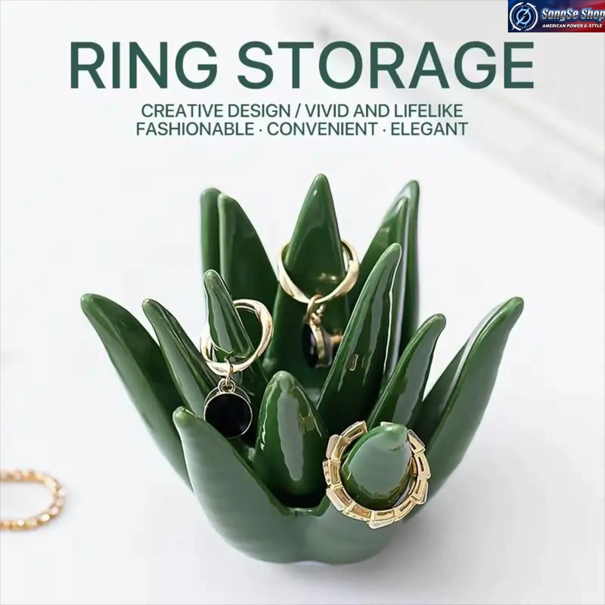 2026 Ceramic Cactus Aloe Ring Holder Tray Organiser, Bag Charm Jewelry Storage Stand, Home Desk Decor Room Accessory, Cute Gift for Women & Girls, Jewelry Organizer
