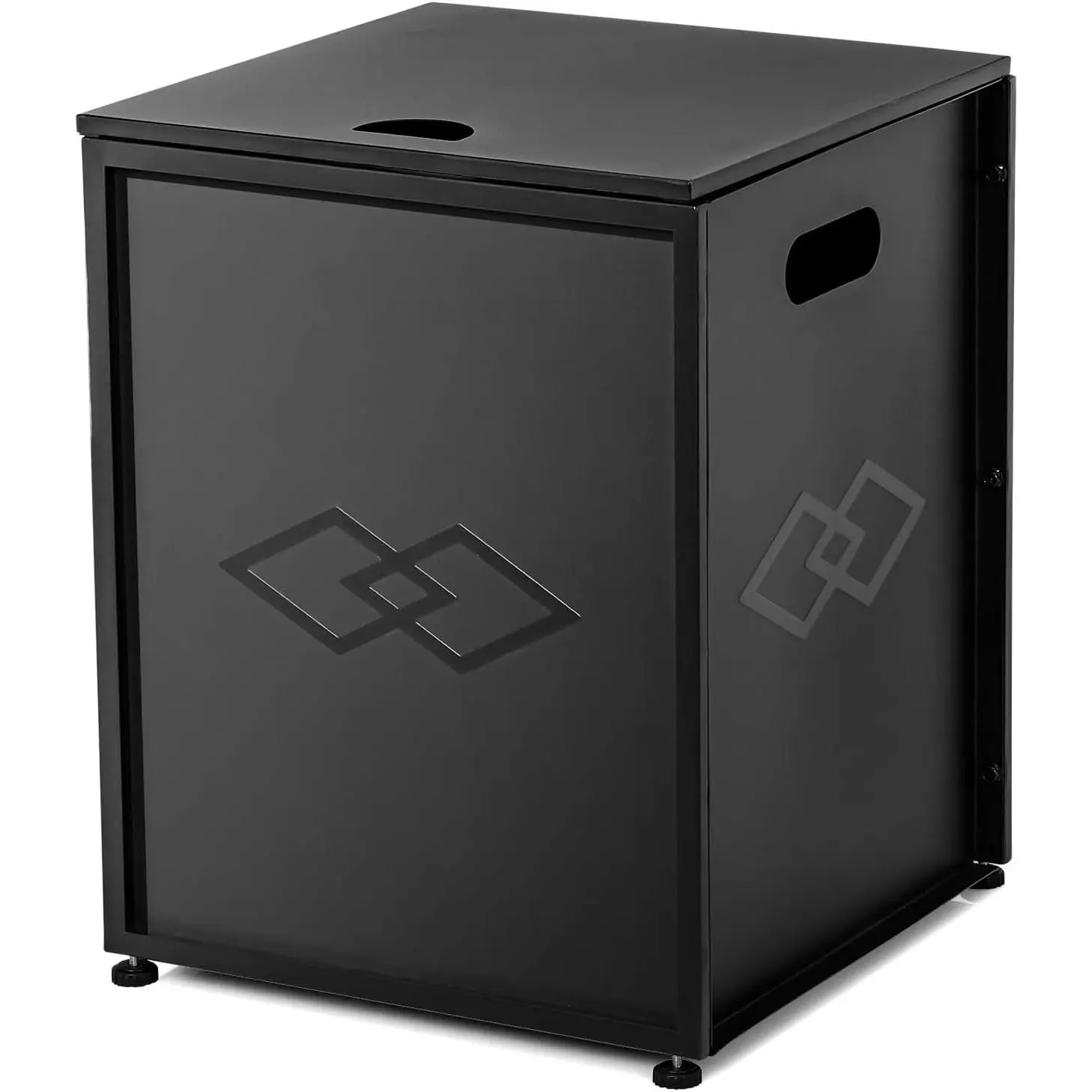 Propane Tank Cover Table – 20LB Outdoor Gas Cylinder Hideaway Storage Box with Side Handles – Metal Side Table for Garden Fire Pits