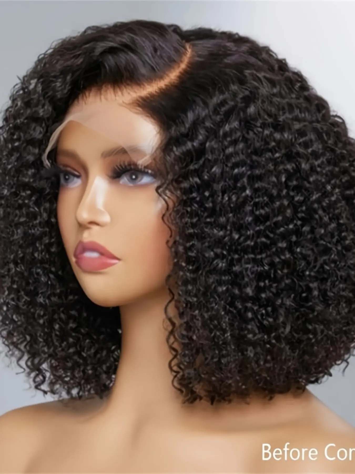 180% Density Soft Glue-Free Small Curl Wig, Short Curly Wig, Short 14-Inch Daily Curl Style, 13x4x1 Lace Front Full Cap, Lace Wigs, Heat-Resistant Fiber Hair, Glueless Wig