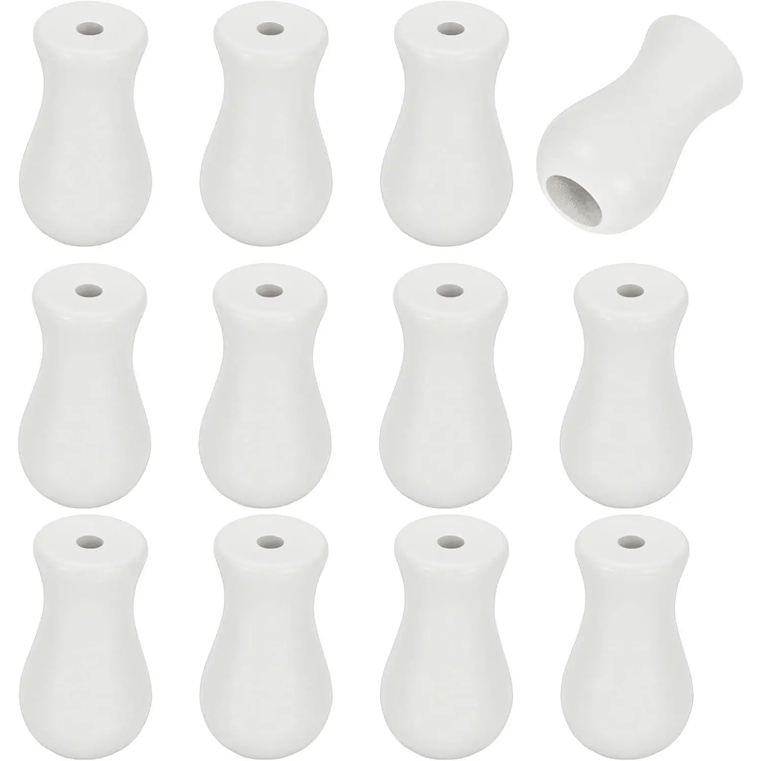 12 count Cord Knobs,  Cord Tassel Drops Pull End Pendant  Ball Pulls for Window Blinds Shade Curtain Craft, White Cylinder