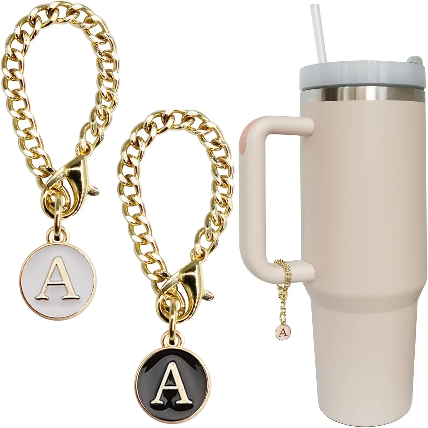 Letter Charm Accessories for Stanley Cup 2count Initial Name ID Personalized Handle Charm for Stanley Tumbler