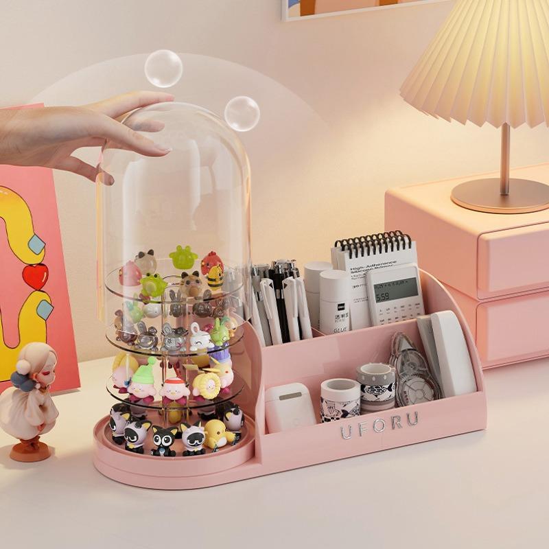 360° Rotating Storage Display Box, Transparent Layered Organizer, Suitable for Popbean, Labubu, Skullpanda, Dimoo, Hirono, Molly Collectors