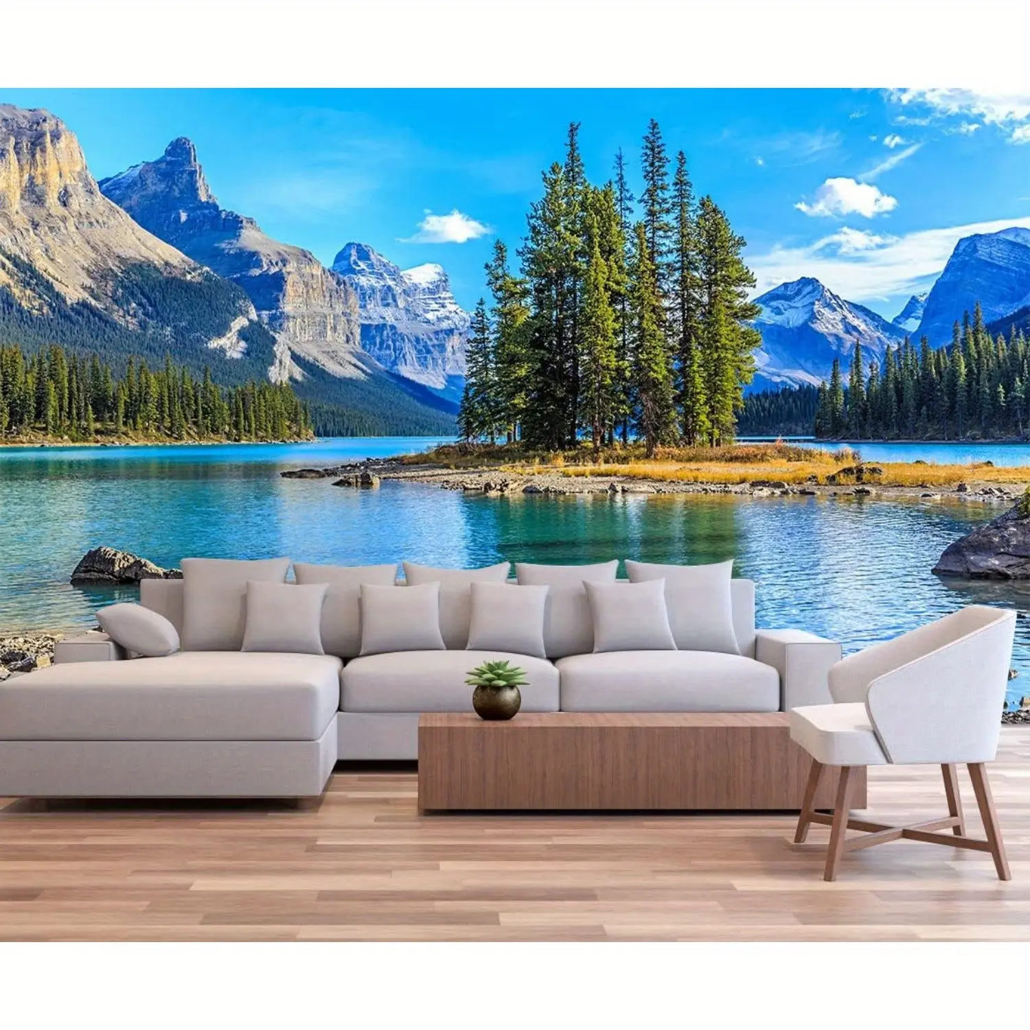 Premium Synthetic Polyester Mountain Lake Alpine Landscape Print Tapestry - Lightweight Home Supplies Wall Hanging, Room Art, Home Decor for Living Room Bedroom, Baby Shower Engagement Anniversary Background, Polyester Fiber