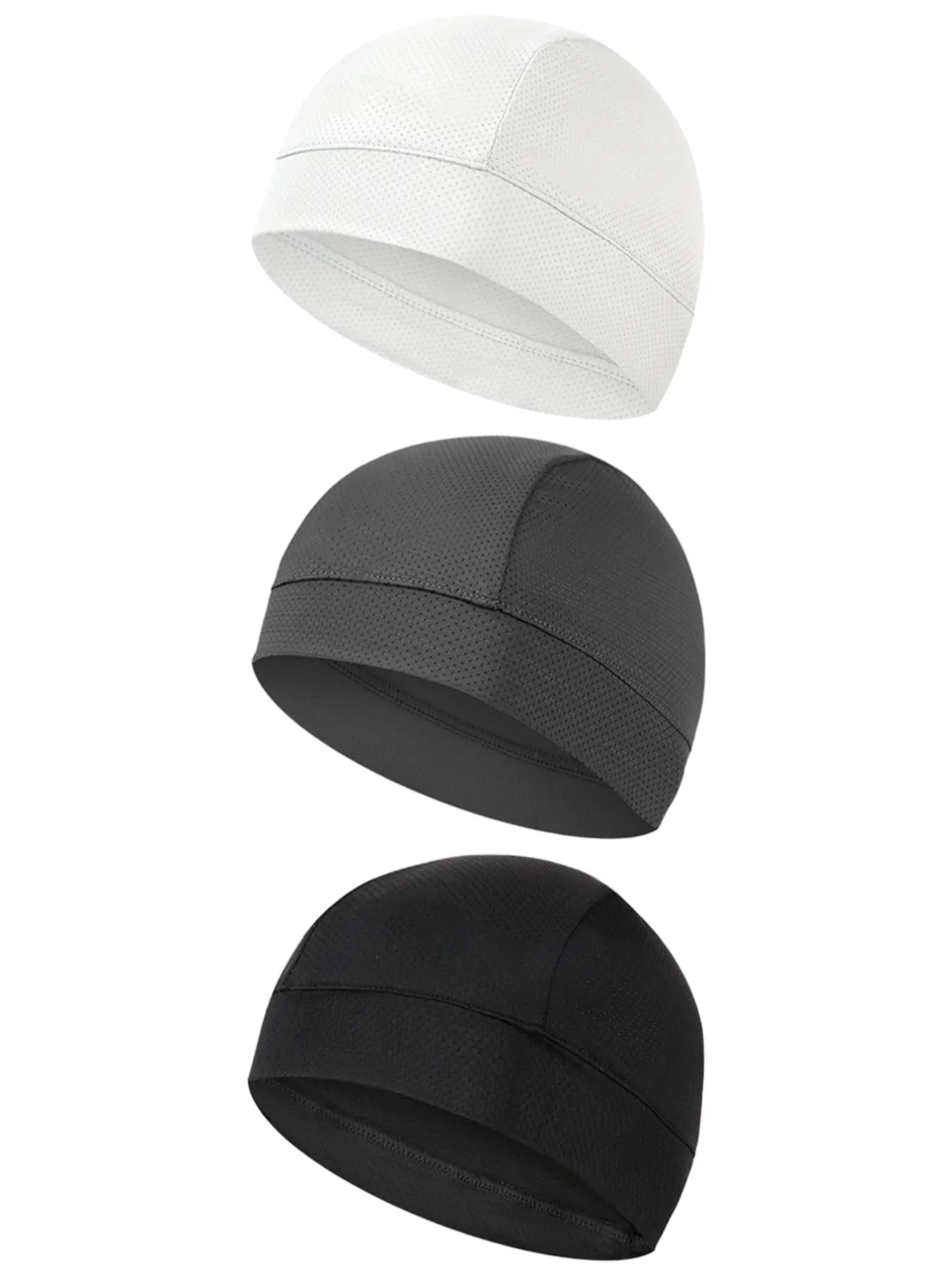 Unisex Solid Color Cycling Cap, 3 Counts Sports Cycling Liner Cap, Sweat-absorbent Sports Cycling Cap Uv Protection for Men & Women, Sports Outdoor Hats, Athletic Hats, Outdoor Sun Cap, Summer Sports Cap