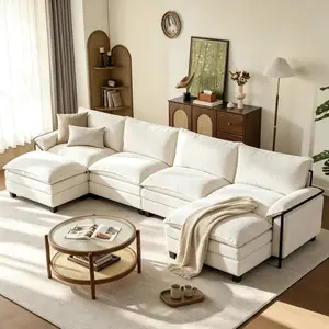 Bestselling Home Furniture Supplies [2-3 Packages]110-143 Inch Modular Couch Sectionals with Ottoman, Big Comfy Cloud Couches, L/U Shaped 4-6 Seat Modular Sectional Sofa, Modern Cloud Sectional Couches for Living Room, Deep Seat Sofa