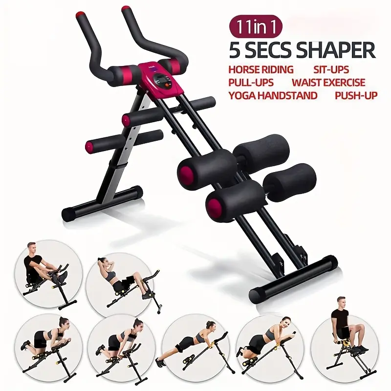 Ab Workout Equipment, Ab Coaster Machine,, Adjustable Ab Trainer Machine for Abs Workout At Home Gym, Squat Machine, Pull Up, Push Up Machine, Mini Inversion Table