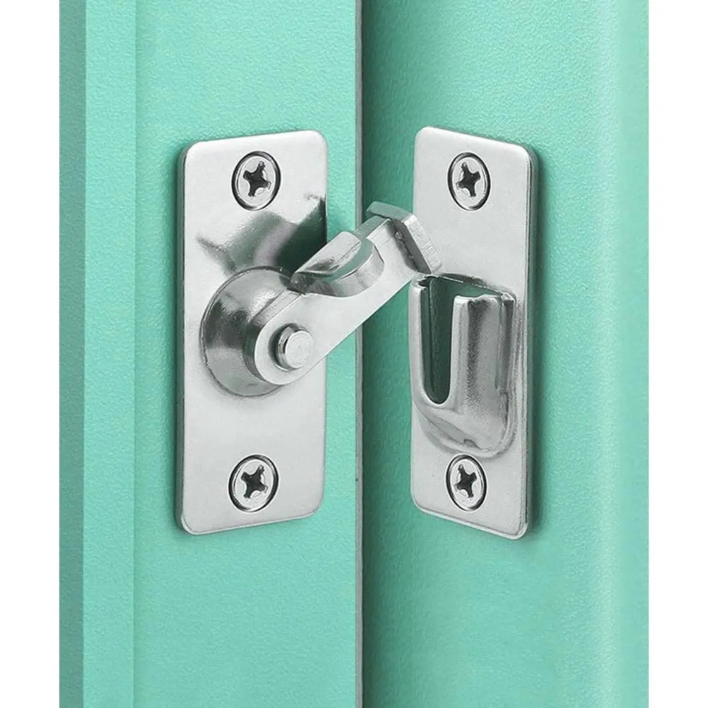 MINI Size 90  Door Latch Sliding Screen Door Latch Barn Door Lock Hasp Latch Clasp Lock Pocket Door Locks and Latches | Quick-Access Locking for  in Bathroom, Toilet, RVs & Small Spaces, Left Or Right Application, 304# Stainless Steel