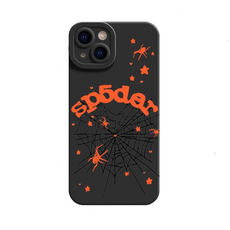 Dark Spider Web Design Black TPU Case for iPhone 11 12 13 14 Plus 15 16 E 17 Pro Max Air & Samsung S21 S22 S23 S24 S25 S26 Ultra Plus, Soft Full-Body Anti-Drop Protection, Unique Creative Gift