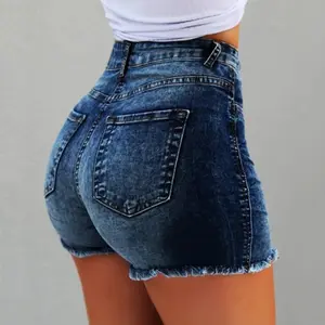 2026 Casual Popular Women's Fashion Denim Shorts with Fringe, Ripped High-Waisted Jeans Hot Pants