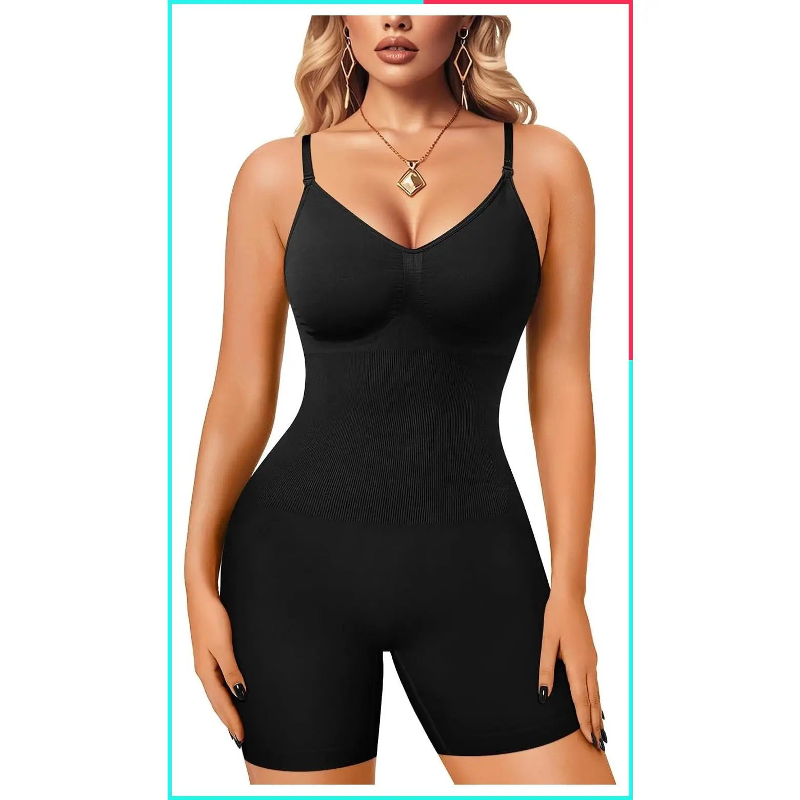Women's Slimming Bodysuit Shapewear Tummy Control Body Shaper, Wire-Free Camisole, No Boning, Adjustable Spaghetti Straps, Easy Crotch Access for Daily Wear Under Dresses