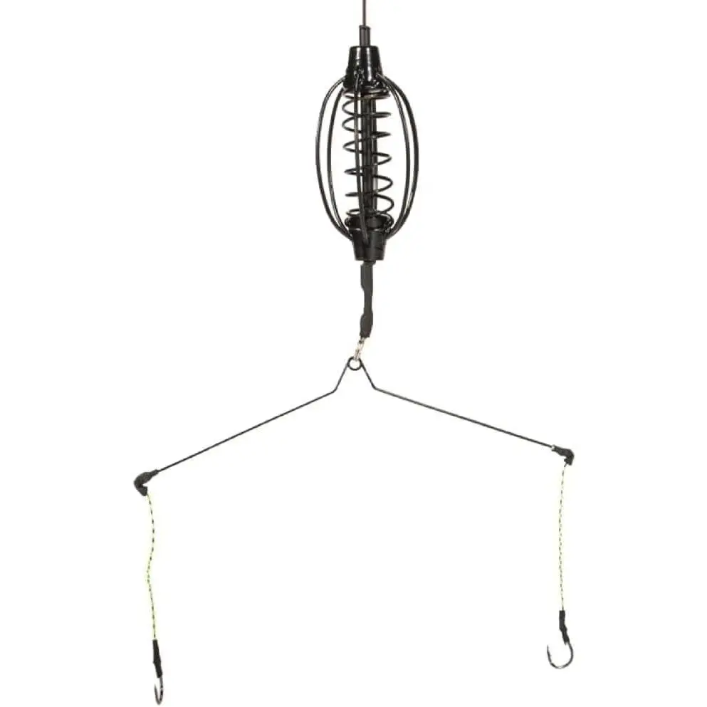 Carp Fishing Feeder Baits Cage, Fish Feeder with Holder, Inline Methods Fishing Tackle Baits Cage Hook Rigs Set Tackle, Sinkers Angler Lure Equipment Tackle