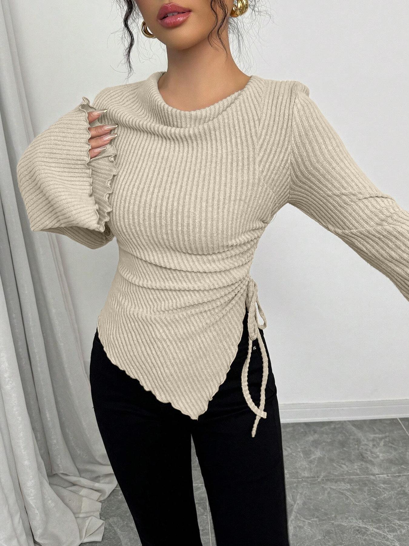 Women's Simple T-Shirt for Fall & Winter, Slim-Fitting Casual Top, Comfortable and Fashionable Everyday Wear