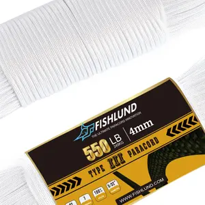 550 lb 7 Strand 4mm 100ft White Nylon Parachute Cord Rope for Camping