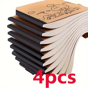 4pcs A4 Professional Sketchbooks, 30 Sheets Draft Books, Drawing Notebooks, Drawing Pad, Art Pencil Paper, Office Stationery Supplies
