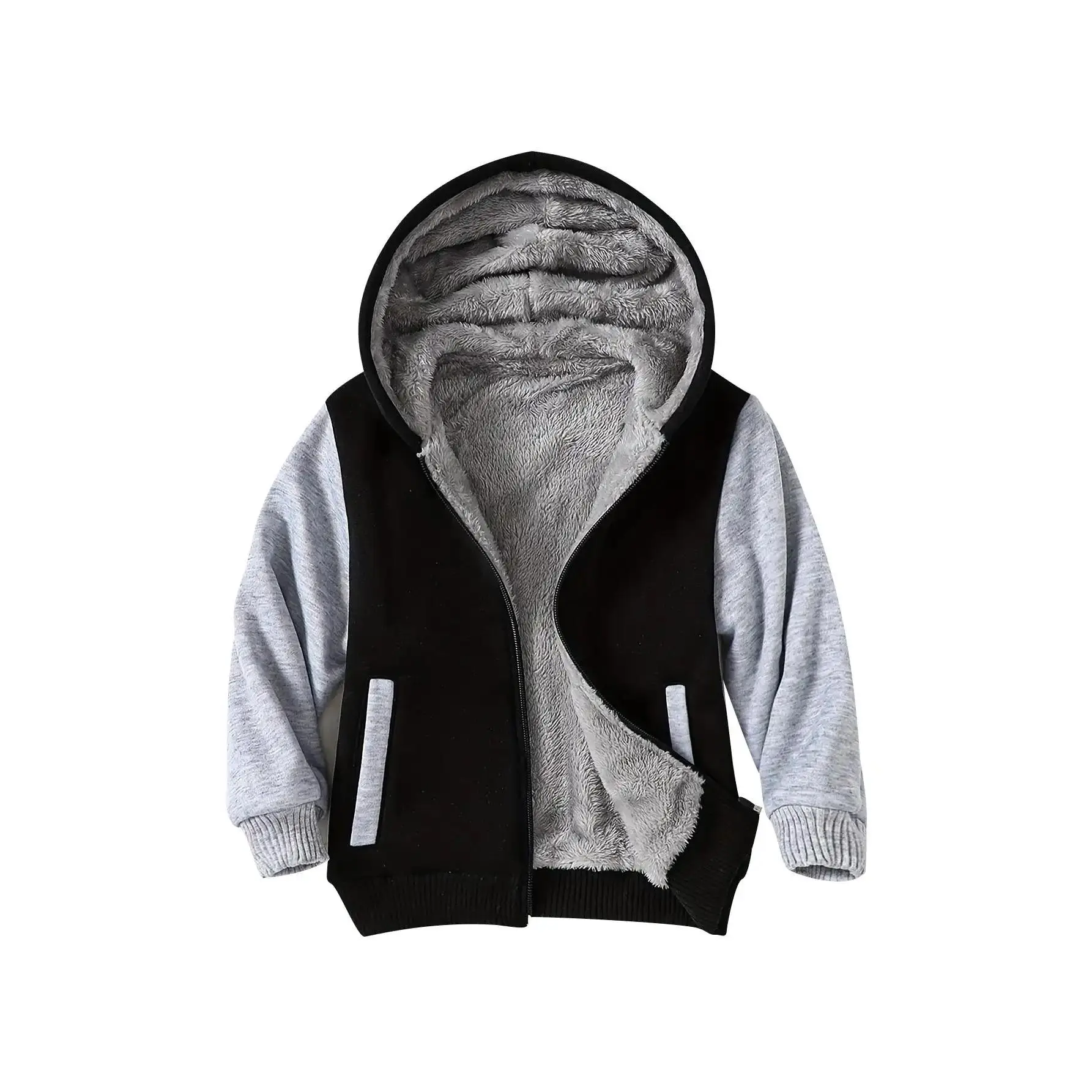 #falloutfits Children's Zipper Hooded Jacket for Boys Ages 3–14, Fashionable Children's Jacket with Fleece Lining, Autumn and Winter Outdoor Sweatshirt, Warm Jacket, Cold-Weather Jacket Daily  Casual Comfortable