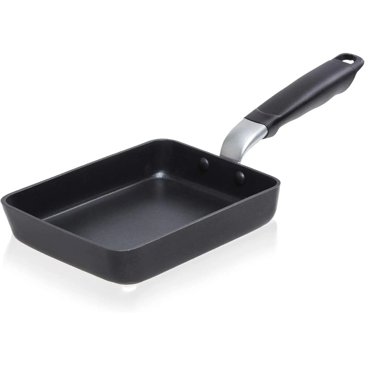 Thick Nonstick Rectangle Aluminium Tamagoyaki Japanese Omelette Pan, PFOA-Free Cookware, Dishwasher Safe, Induction-Ready, Made in Korea (Black, Medium), Oven