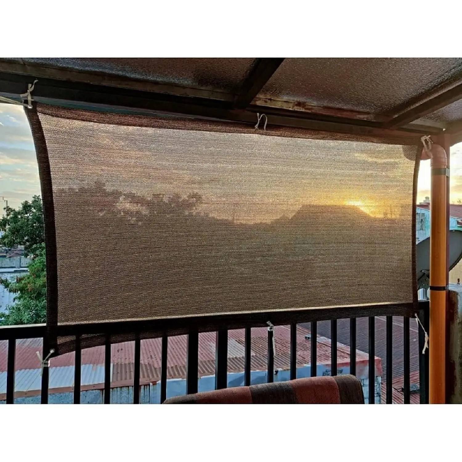 Fence  Screen Balcony Sun Shade Cloth 3'3"x6'6" 80% Shade Fabric Outdoor Patio Screens Mesh Panels Apartments Railing Cover UV Protection for Backyard Garden Porch Deck