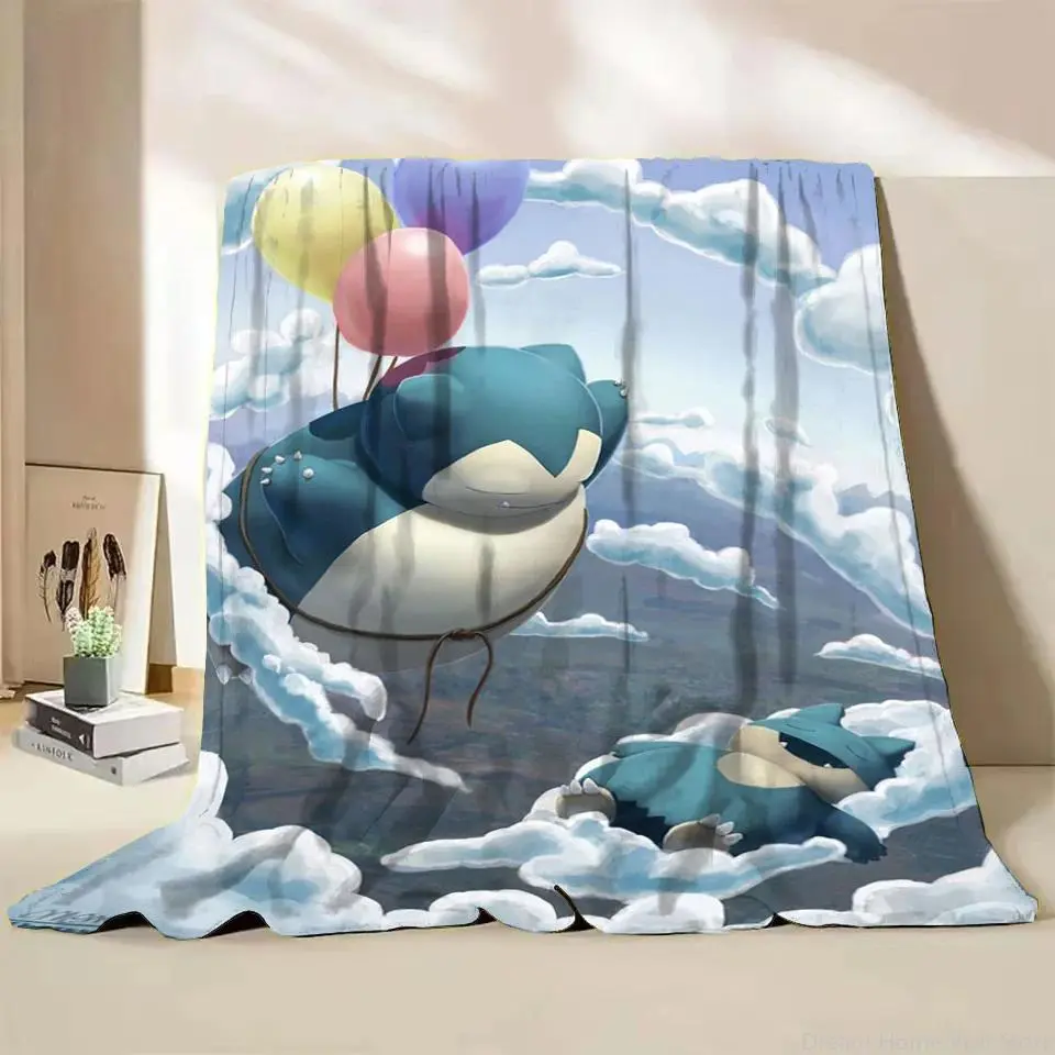 Hot Anime Flannel Fluffy Fleece Snorlax  Blanket for Home Bedroom Bed Sofa Office Children's Cover Adult Soft Blanket Kid Cute Gift Cozy Vibes, Holiday Gift, Must-Have, Book Lover, Comfortable Throw, Warm Blanket, Fantasy Fans, Winter Decor, Gift
