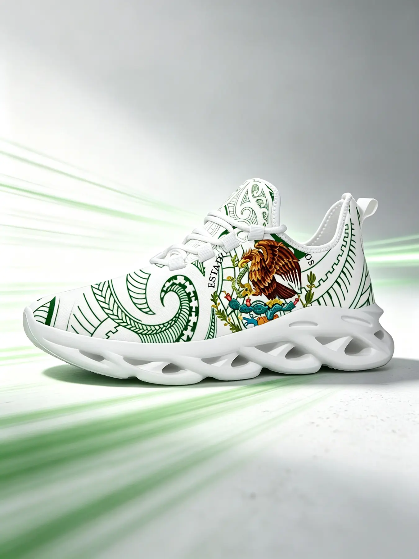 Exclusive Mexico Flag Men'S Casual Shoes Sneaker Sports Shoes With Unique Print Artistic Design Non-Slip Wear-Resistant Comfortable Breathable Woman Lace Up Walking Shoes