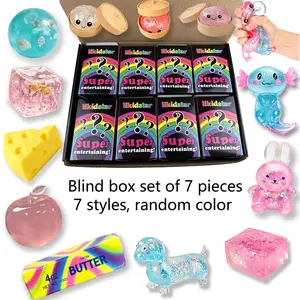 7 Piece Blind Box Malt Sugar Stress Relief Fidget Toys, Creative Slow Rebound Squishy, Hidden Edition, Party Gift