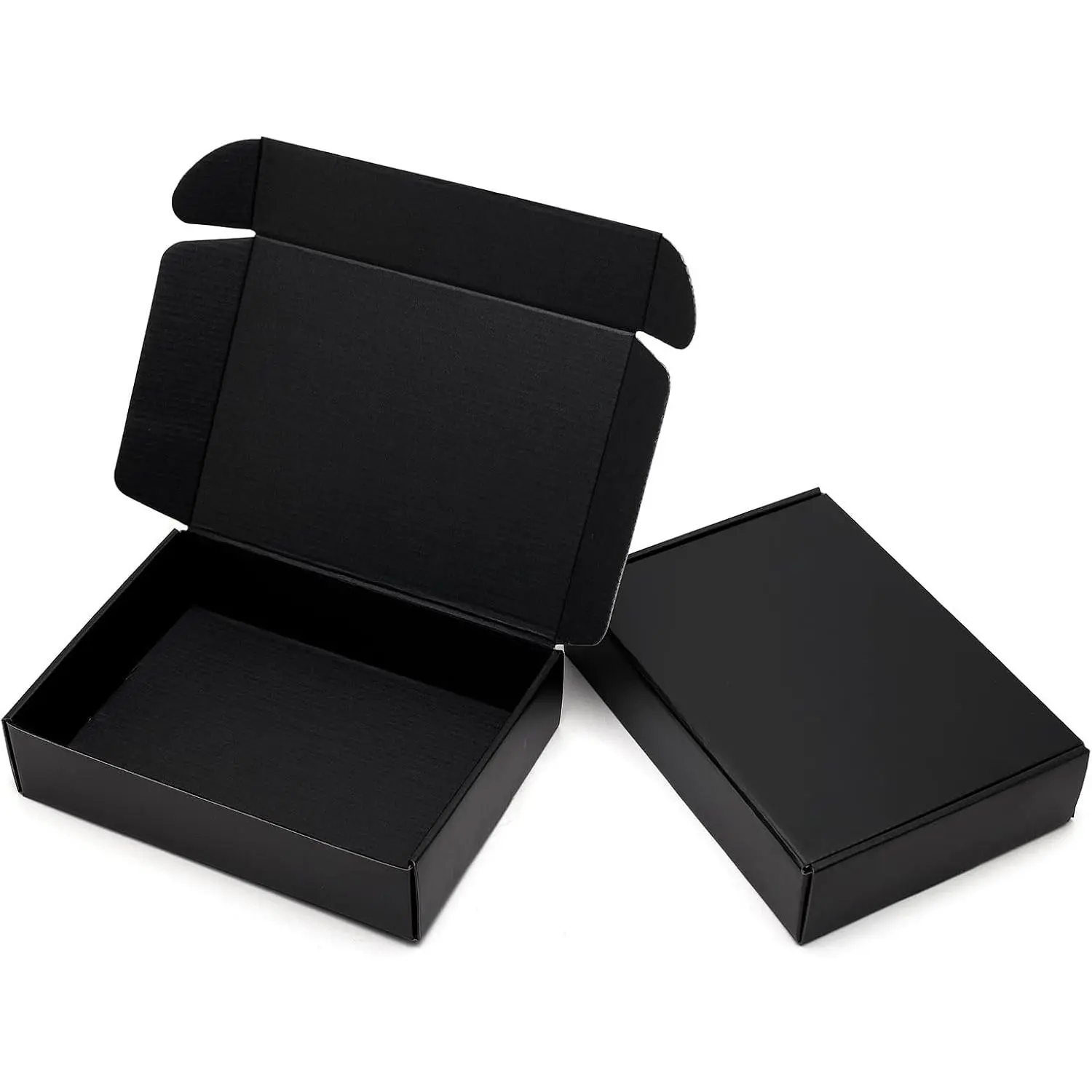 9x6.5x2 Inches Black Corrugated Shipping Boxes 25 Pack | Tab Locking Literature Mailers for Small Business, Digest Size Books, Gifts, Crafts, DVDs