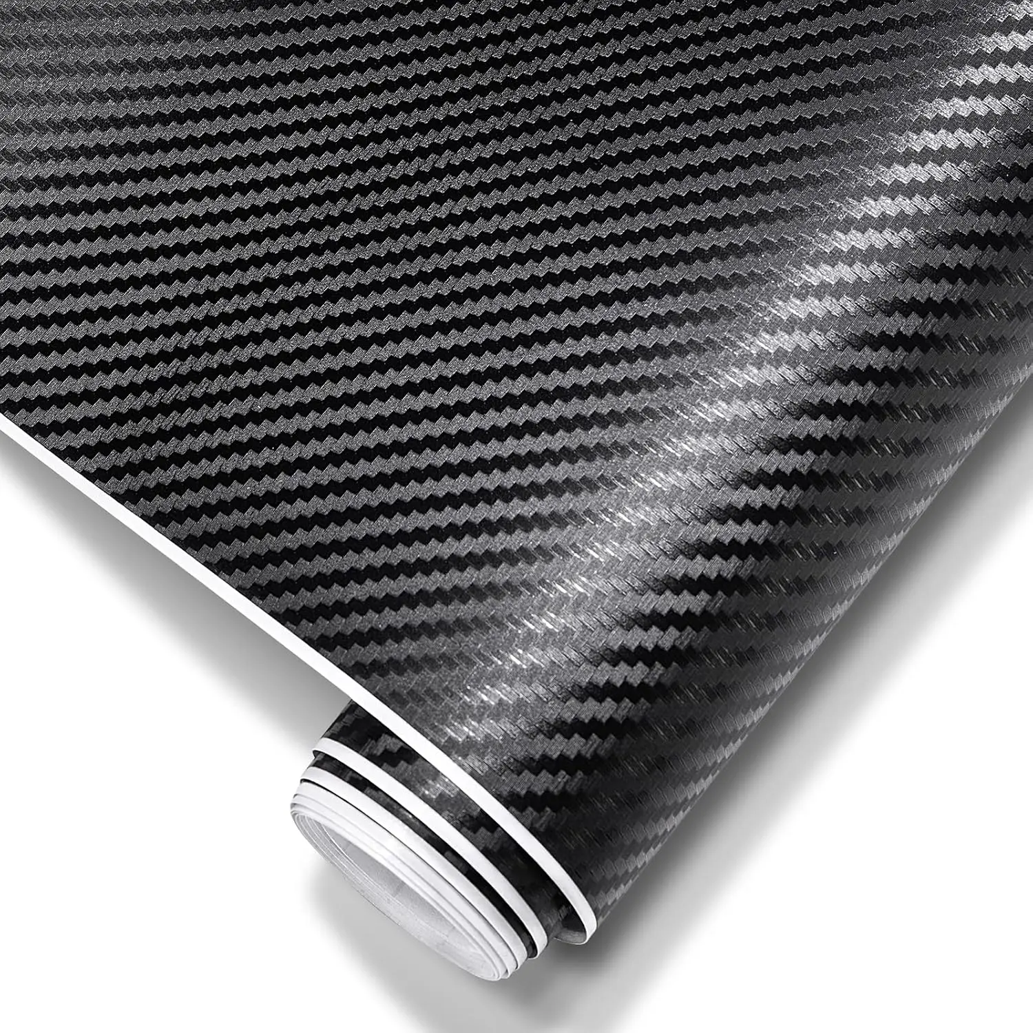 Carbon Fiber Vinyl Wrap for , 1ft X 5ft Bubble-Free  Black Vinyl Wrap Roll Sticker,  Self-Adhesive Protective  Film for  Automotive Interior Exterior DIY