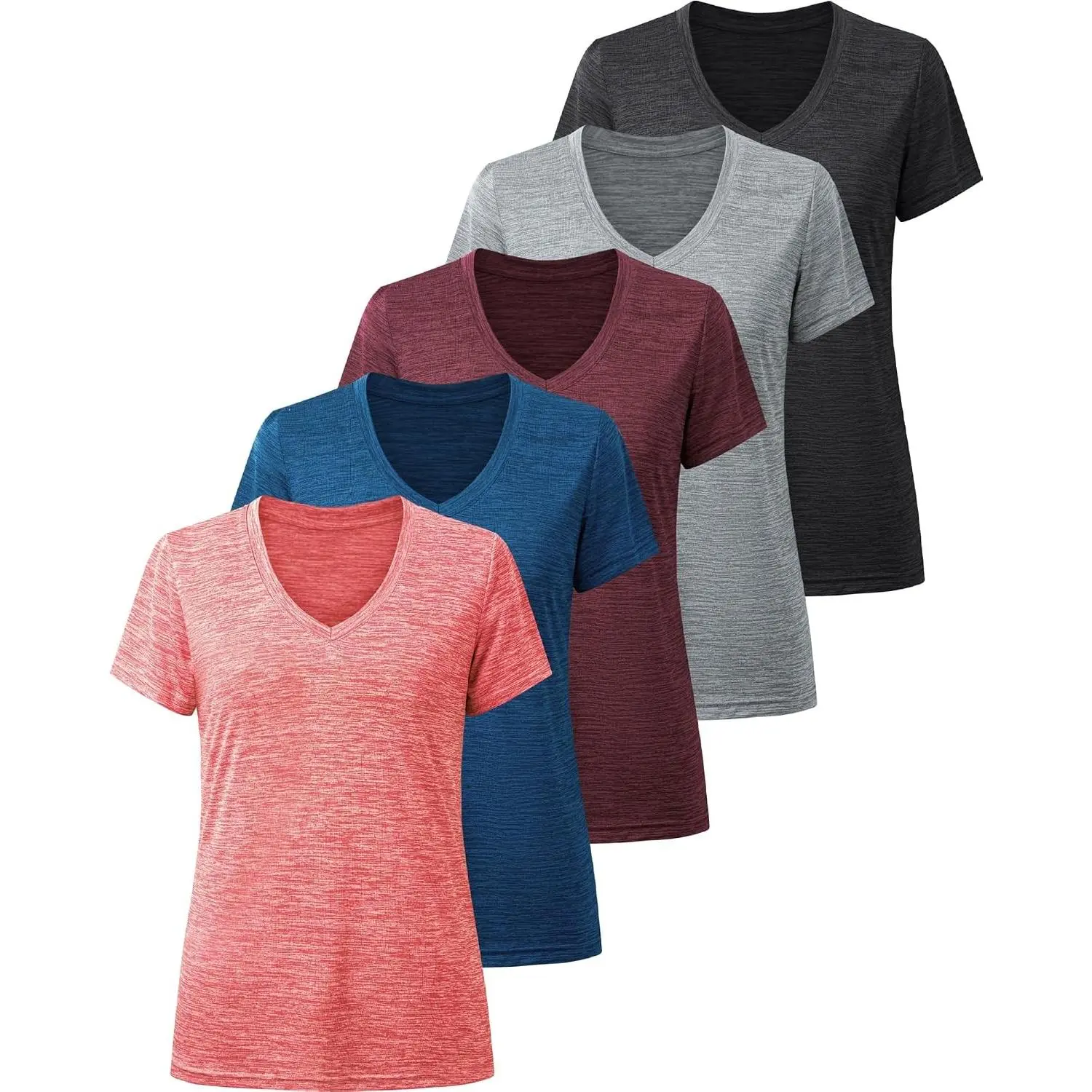 Women's Moisture Wicking Quick Dry Workout Shirts - Athletic Gym Performance T-Shirts(Gift)